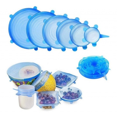 Tapaderas de Silicón para Recipientes Paquete de 6