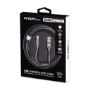 Cable Tipo C A USB 2.0 De Metal Trenzado, Color Gris, 1 Metro, Dura Spring Argom