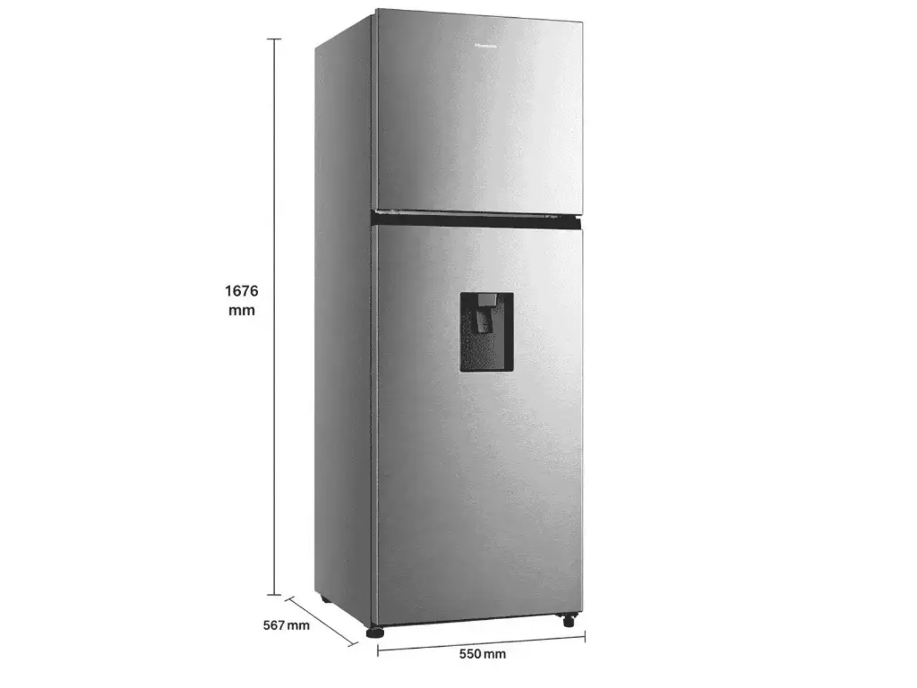 Refrigeradora Hisense top mount 9 pies cúbicos Inverter gris