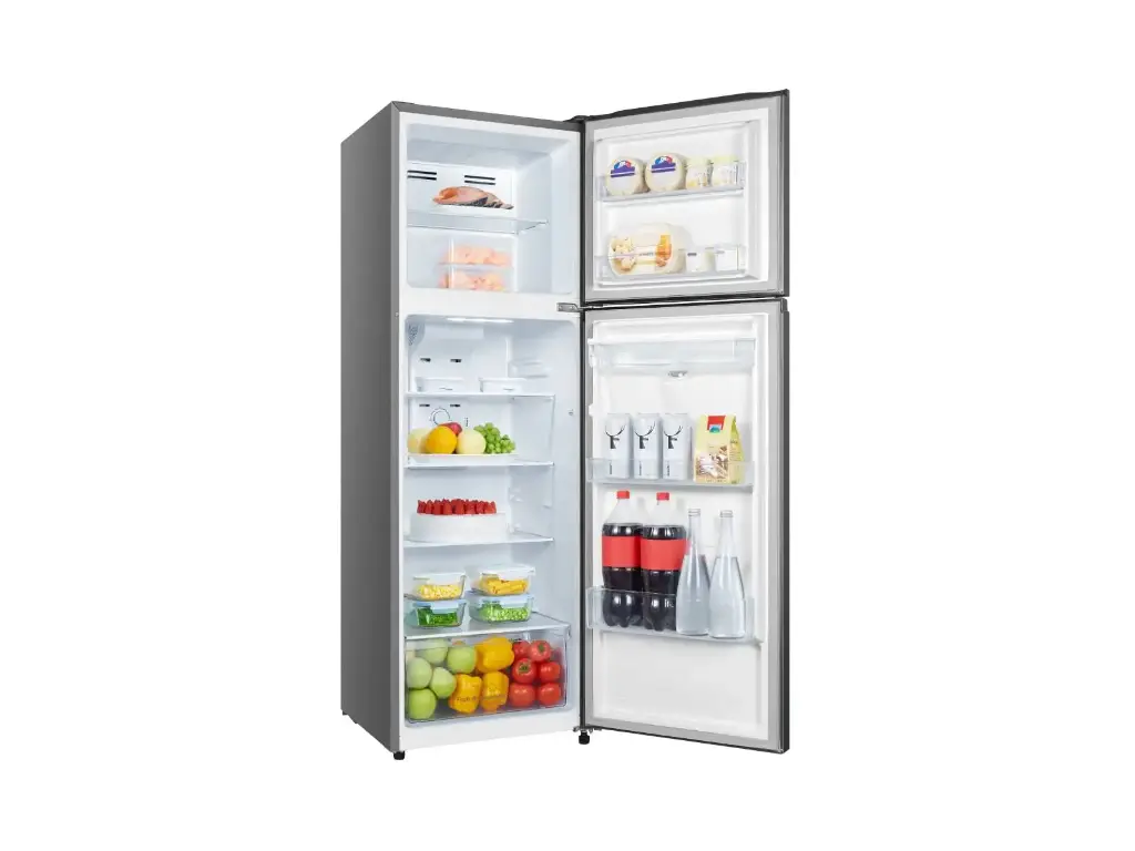 Refrigeradora Hisense top mount 9 pies cúbicos Inverter gris