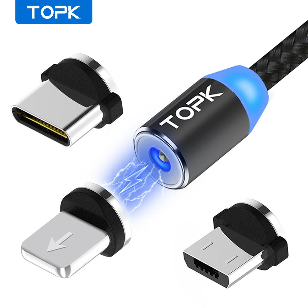 Cable USB a Lightning, Micro USB y USB-C Marca TOPK