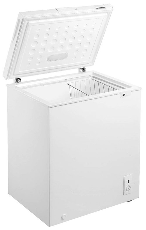 Congelador horizontal de 5' cúbicos con rodos y chapa de seguridad, Frigidaire