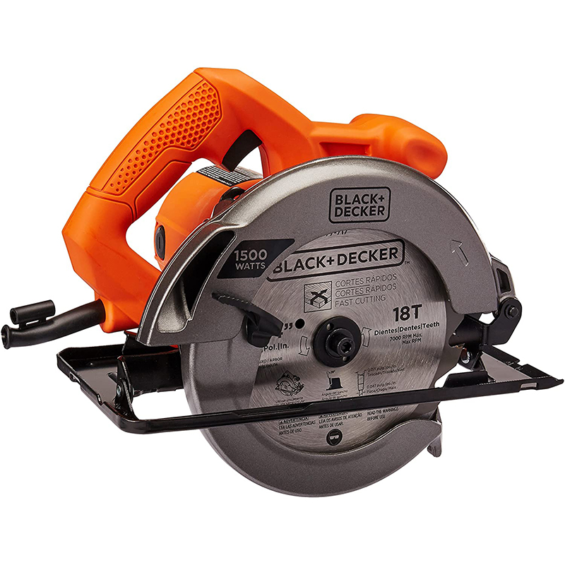 SIERRA CIRCULAR, 7-1-4 PULG, 1,500 WATTS, 5,500 RPM. MARCA BLACK AND DECKER