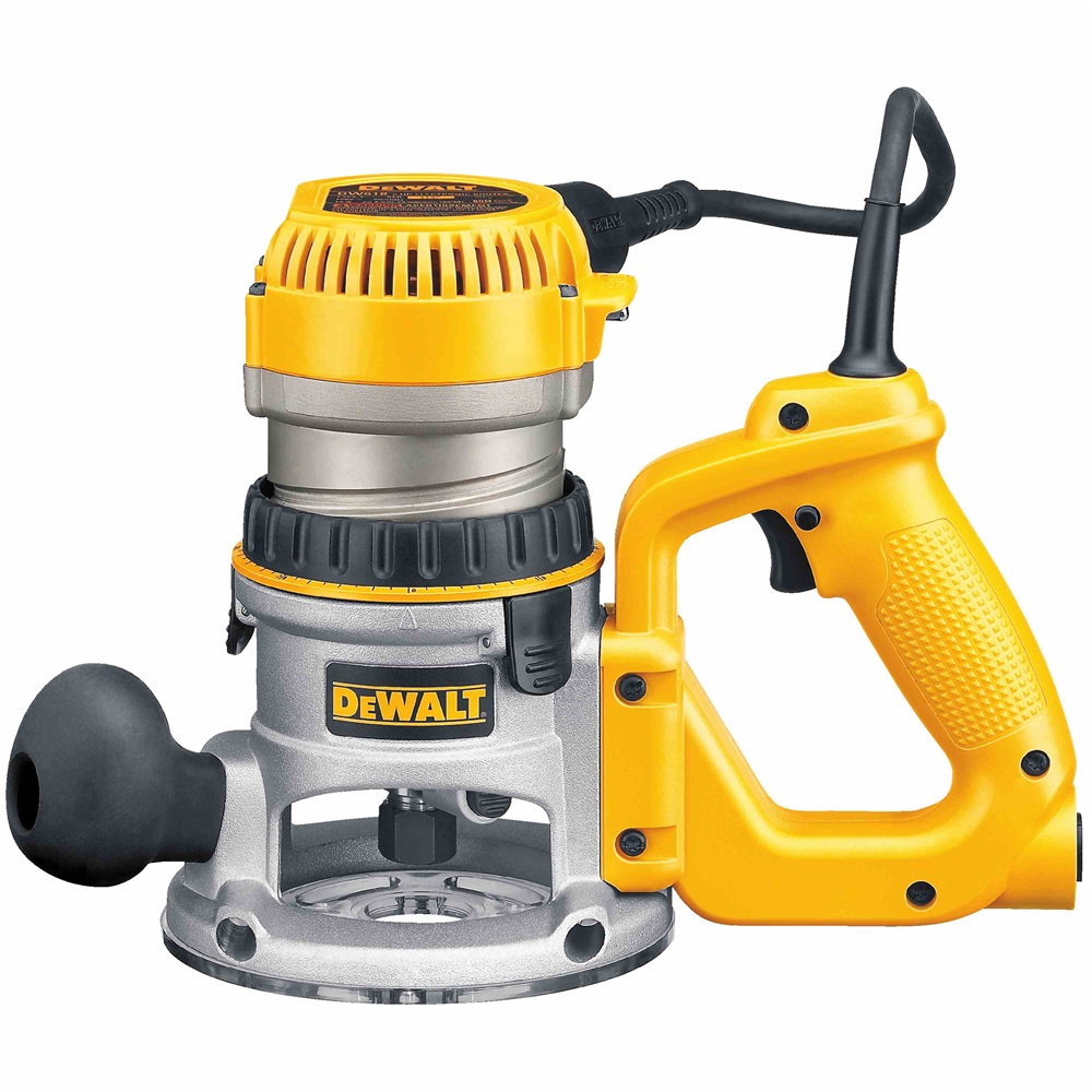 ROUTER DE BASE FIJA, MANGO EN D, 2-1-4 HP. MARCA DEWALT