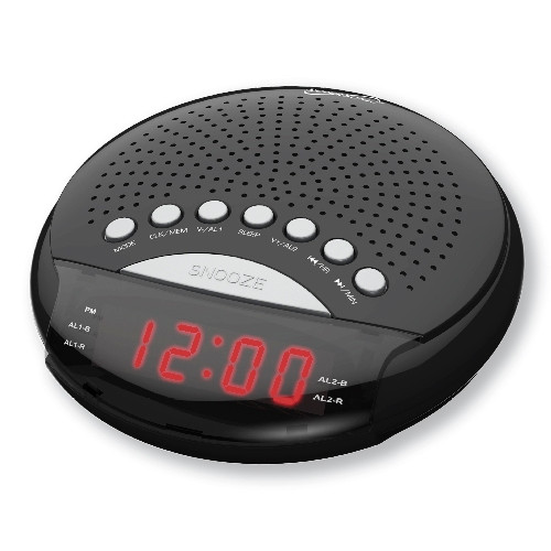 Radio despertador con doble alarma