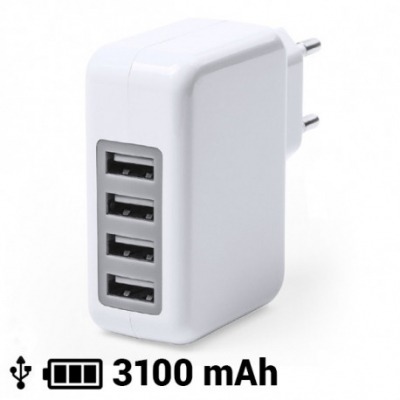 Cargador de 4 Puertos USB para Pared de 3100mAh