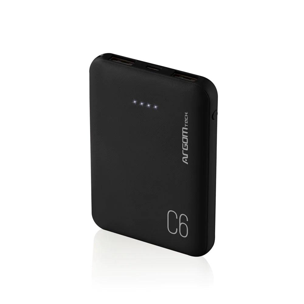 PowerBank C6 Banco De Energía De 6000 MAH Negro ARGOM