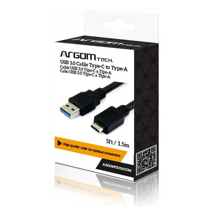 Cable USB-C a USB 1 Metro Negro ARGOM