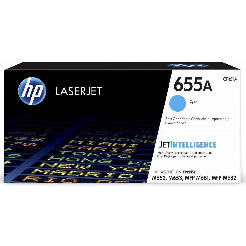 HP, 655A Cartucho De Tóner Cian, Alto Rendimiento LaserJet Original
