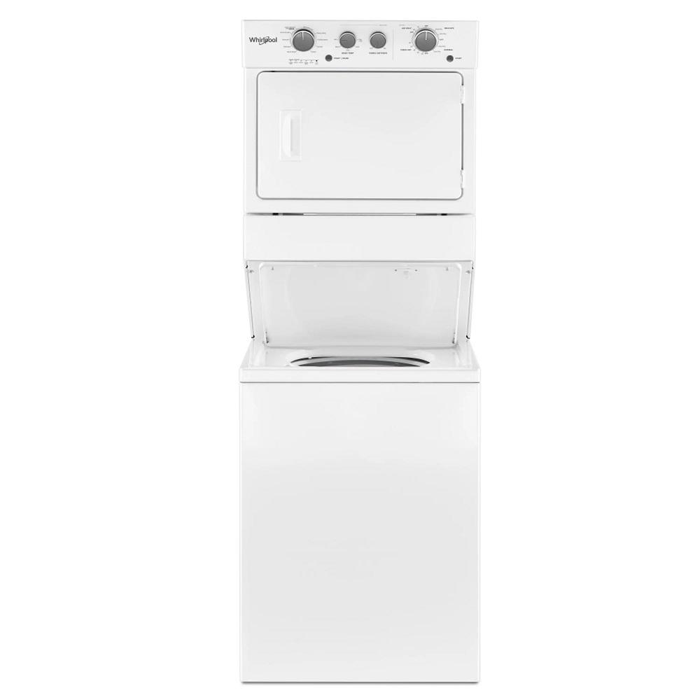 Torre de lavado de 44 libras, a gas, color blanco. Whirlpool