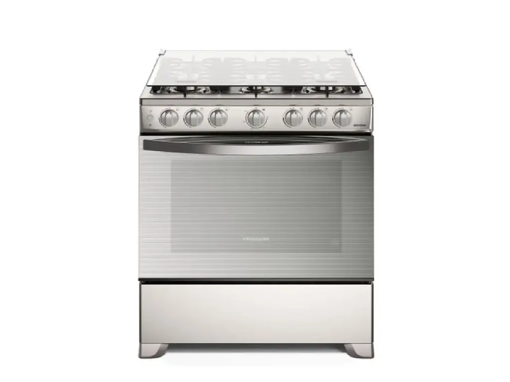Estufa Frigidaire a gas de 30", capelo, acero