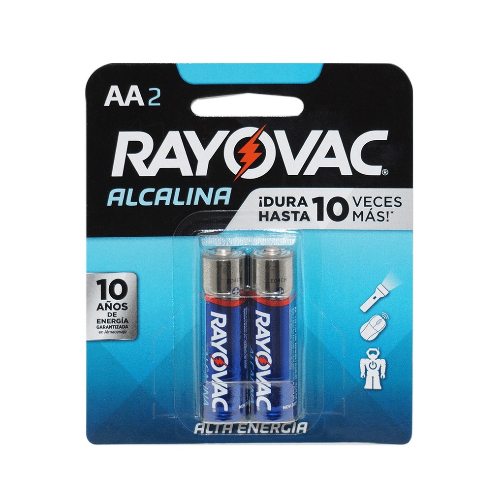 Blíster de 2 Baterías Alcalinas Rayovac AA