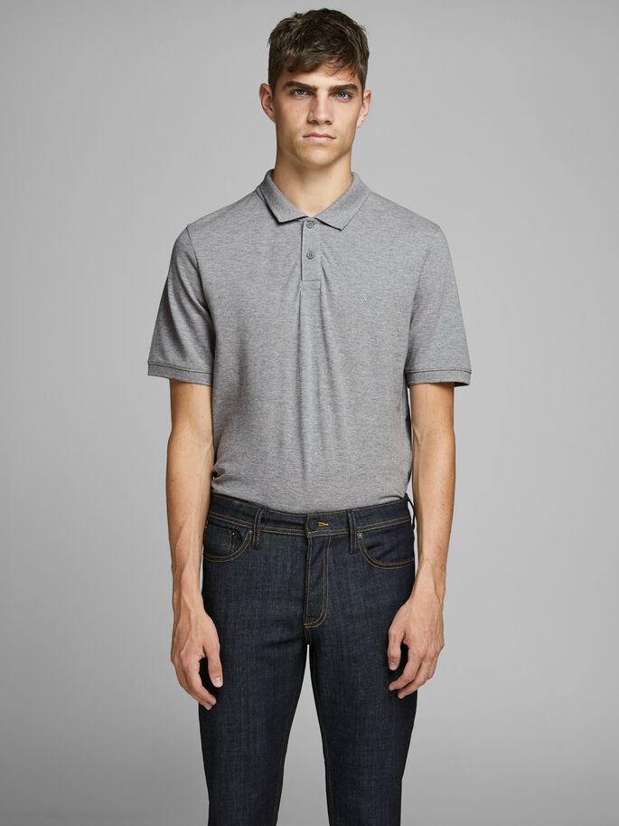 Camisa Tipo Polo - Jack Jones Gris - Talla M